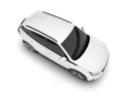 White SUV on transparent background. 3d rendering - illustration png