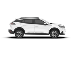 White SUV on transparent background. 3d rendering - illustration png