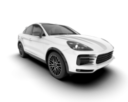 White SUV on transparent background. 3d rendering - illustration png
