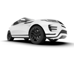 White SUV on transparent background. 3d rendering - illustration png