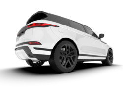 White SUV on transparent background. 3d rendering - illustration png