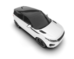 White SUV on transparent background. 3d rendering - illustration png
