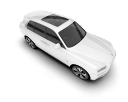 White SUV on transparent background. 3d rendering - illustration png