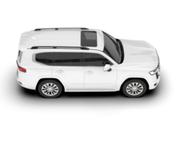 White SUV on transparent background. 3d rendering - illustration png