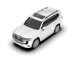 White SUV on transparent background. 3d rendering - illustration png