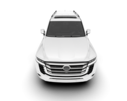 White SUV on transparent background. 3d rendering - illustration png