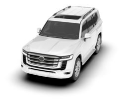 White SUV on transparent background. 3d rendering - illustration png