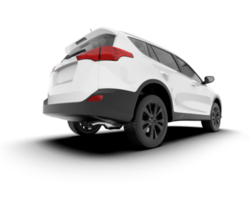 White SUV on transparent background. 3d rendering - illustration png