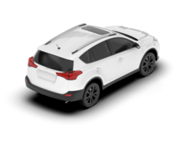 White SUV on transparent background. 3d rendering - illustration png