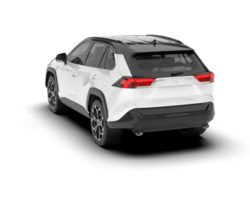 White SUV on transparent background. 3d rendering - illustration png