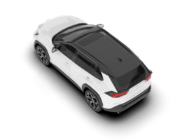 White SUV on transparent background. 3d rendering - illustration png