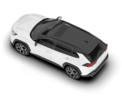 White SUV on transparent background. 3d rendering - illustration png