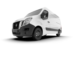 White van on transparent background. 3d rendering - illustration png