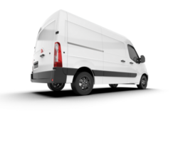 White van on transparent background. 3d rendering - illustration png