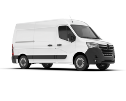 White van on transparent background. 3d rendering - illustration png