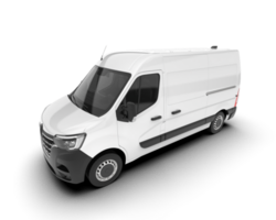 White van on transparent background. 3d rendering - illustration png