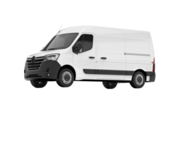 White van on transparent background. 3d rendering - illustration png