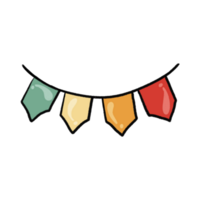 Multicolored festive flags-garland. png