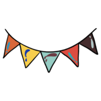 Multicolored festive flags-garland. png