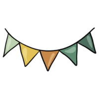 Multicolored festive flags-garland. png