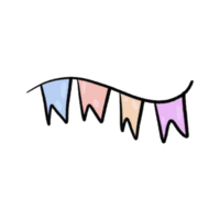 Multicolored festive flags-garland. png