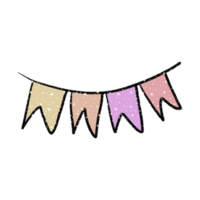 Multicolored festive flags-garland. png