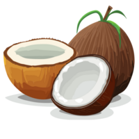 noix de coco transparent arrière-plan, ai génératif png