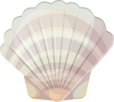 Colorful tropical shell png.Summer concept in cartoon style. Illustration isolated on transparent background. png