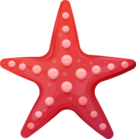 Colorful tropical marine starfish png.Summer concept in cartoon style. Illustration isolated on transparent background. png