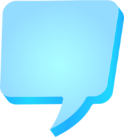 3d blue bubble speech comic empty element design png