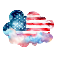 Watercolor 4th July American Flag Sublimation Clipart Design.  It can be used this graphic for any merchandise. It is perfect for any project packaging, stationery, mugs, bags, pillows, t-shirts etc. png