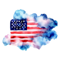 Watercolor 4th July American Flag Sublimation Clipart Design.  It can be used this graphic for any merchandise. It is perfect for any project packaging, stationery, mugs, bags, pillows, t-shirts etc. png