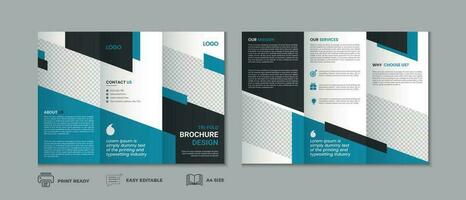 Professional clean modern and corporate trifold brochure template, three fold cover page, three fold brochure background layout design with mockup vector