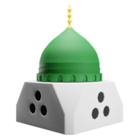 3D render of nabawi mosque icon png