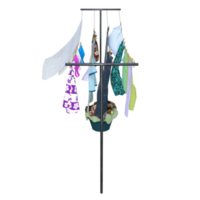 Abiti essiccazione su un' clothesline isolato 3d png