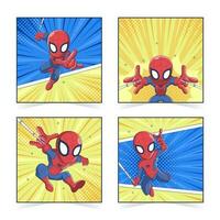 Superhero In Spider Costume Social Media Post vector