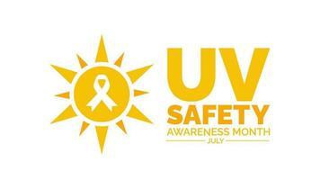 UV Safety Awareness Month background, banner, poster and card design template celebrated in july. vector