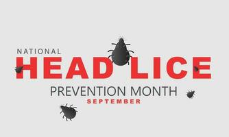 National Head Lice Prevention Month. background, banner, card, poster, template. Vector illustration.