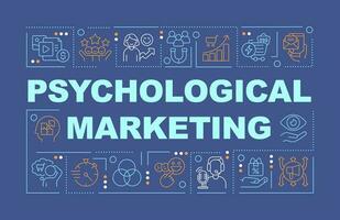 Psychological marketing word concepts dark blue banner. Behaviour. Infographics with editable icons on color background. Isolated typography. Vector illustration with text