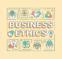 Business ethics word concepts yellow banner. Enhancing customer loyalty. Infographics with editable icons on color background. Isolated typography. Vector illustration with text