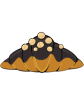 Croissant Schokolade Sahne mit Macadamia Nuss auf oben. Abzeichen Bäckerei zum Design Speisekarte Cafe. isoliert und Illustration. png