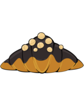 croissant chocolate creme com macadâmia noz em topo. crachá padaria para Projeto cardápio cafeteria. isolado e ilustração. png