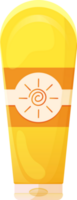 Sunscreen cream in tube png. Protection for the skin from solar ultraviolet light. Illustration isolated on transparent background. png