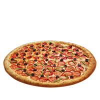 brega calabresa pizza com assado tomate molho png