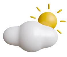 3d temps prévoir Icônes. nuage temps et soleil, transparent temps, agréable temps png