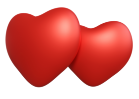 3d cœur. la Saint-Valentin journée. salutation carte, mariage ou anniversaire. png