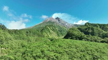 Aerial view of Mount Merapi in Yogyakarta, Indonesian volcano video