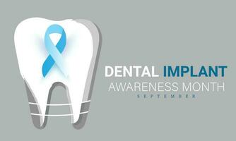 Dental Implant awareness month. background, banner, card, poster, template. Vector illustration.