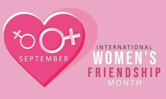 International Women's friendship month. background, banner, card, poster, template. Vector illustration.
