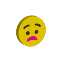 Face Worried 3D Icon Transparent png